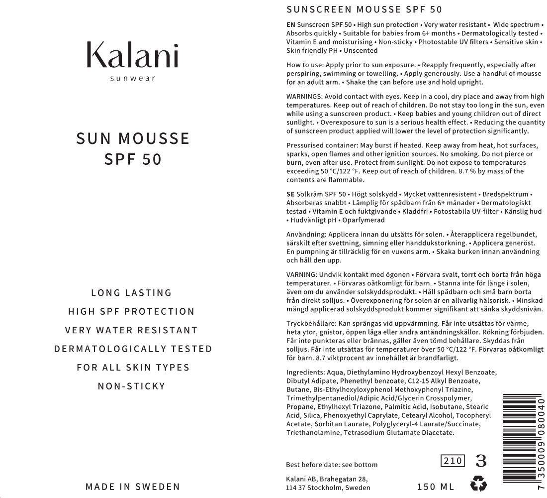 Kalani Solskydd Mousse SPF 50
