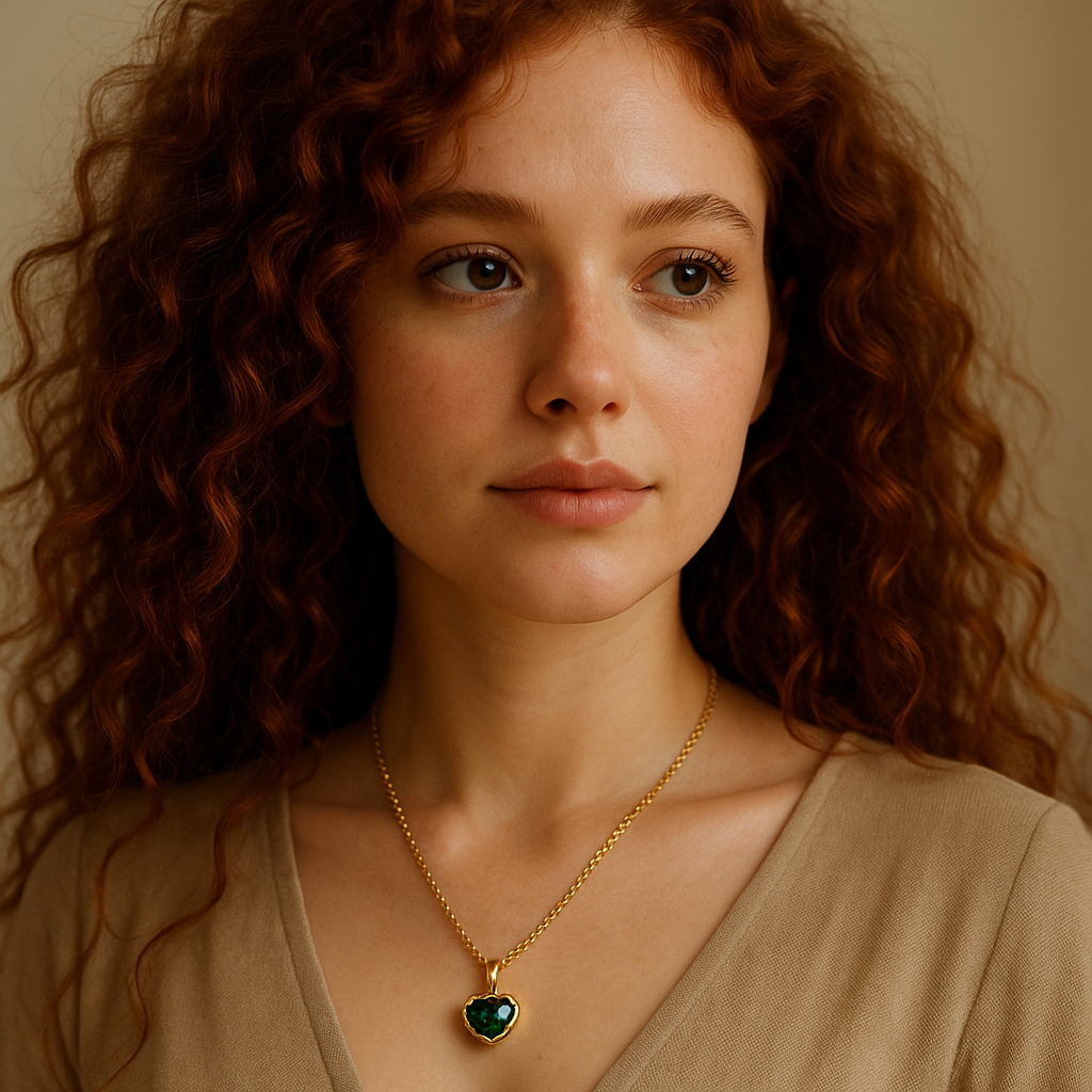 Ariel green heart - Halsband