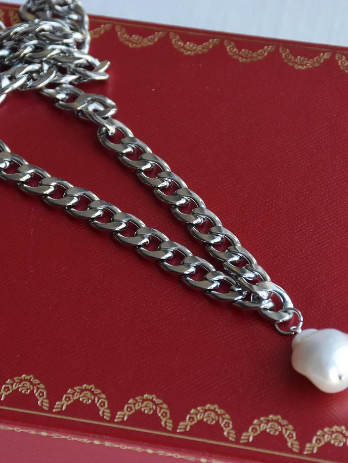 Pearl baroque white gold - Halsband
