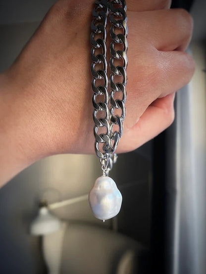 Pearl baroque white gold - Halsband