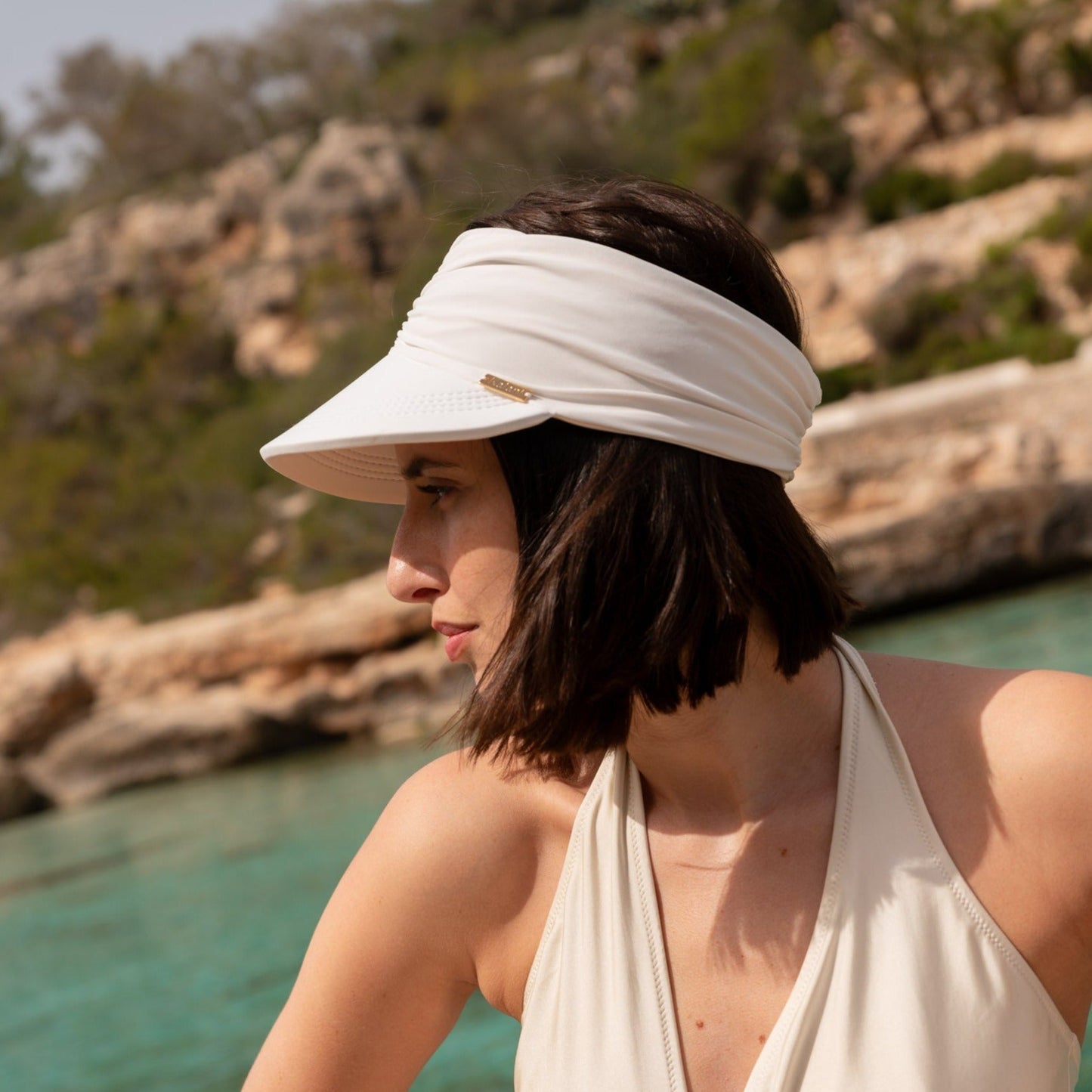 Capri Reversible UV Visor White/Nude