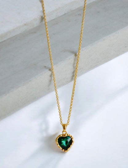Ariel green heart - Halsband