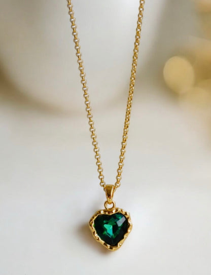 Ariel green heart - Halsband