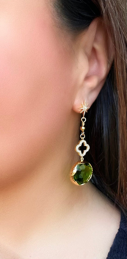 Arya green olive - Örhänge