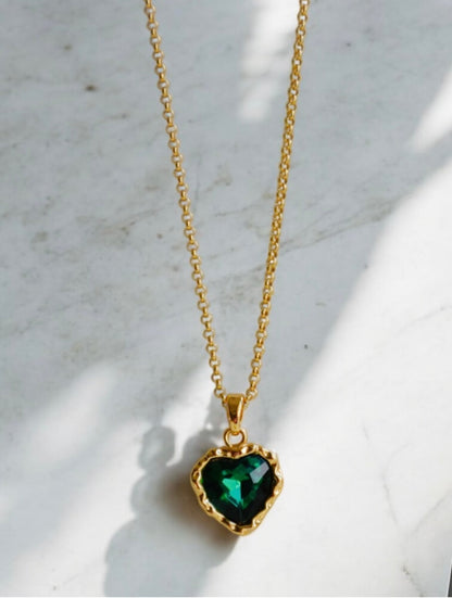 Ariel green heart - Halsband