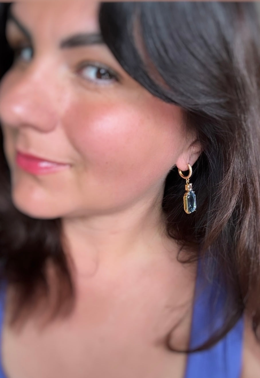 Blue crystal - Örhänge