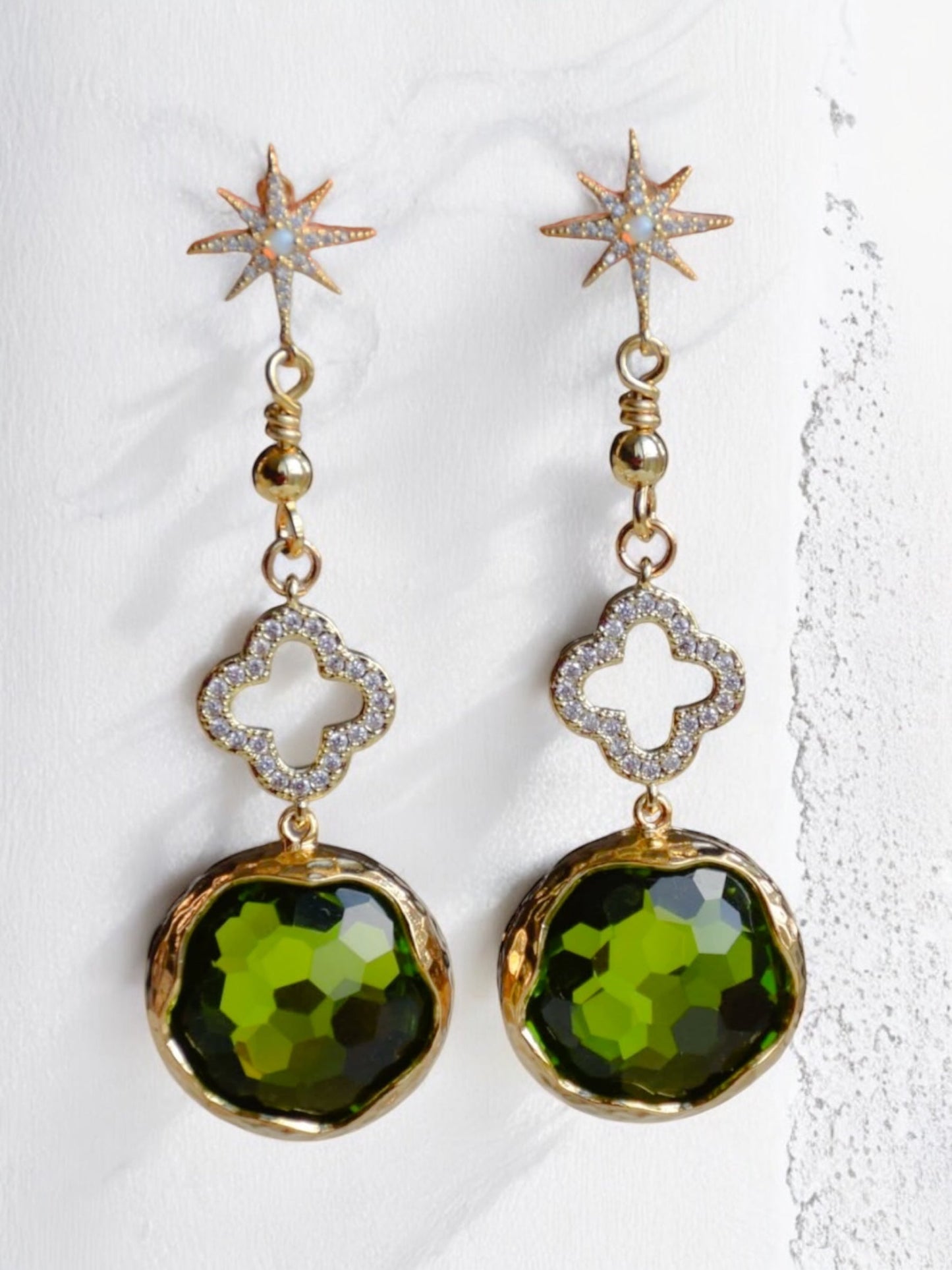 Arya green olive - Örhänge