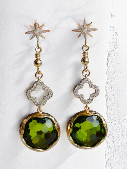 Arya green olive - Örhänge