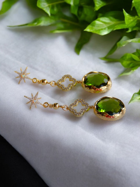 Arya green olive - Örhänge