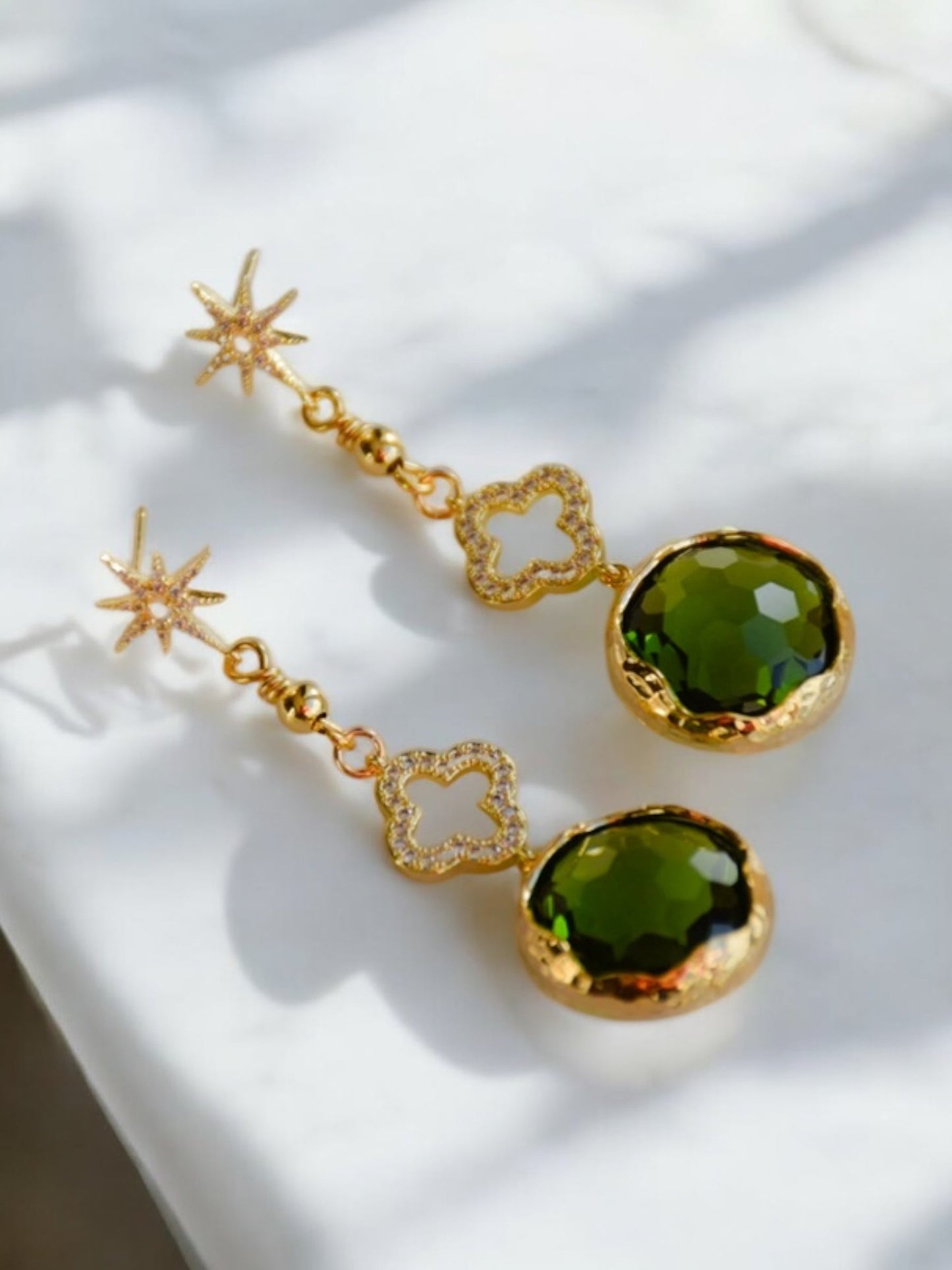 Arya green olive - Örhänge