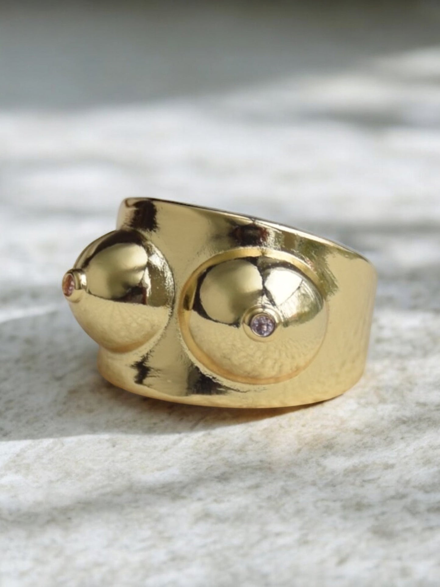 Boobs gold ring