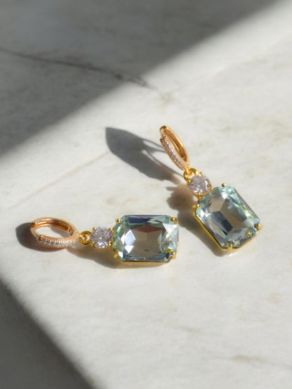 Green crystal - Örhänge